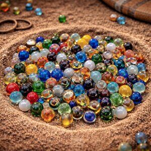 2 lb Mixed Glass Marbles Lot (Approx 5/8”) Colorful Swirls, Cat’s Eyes and more